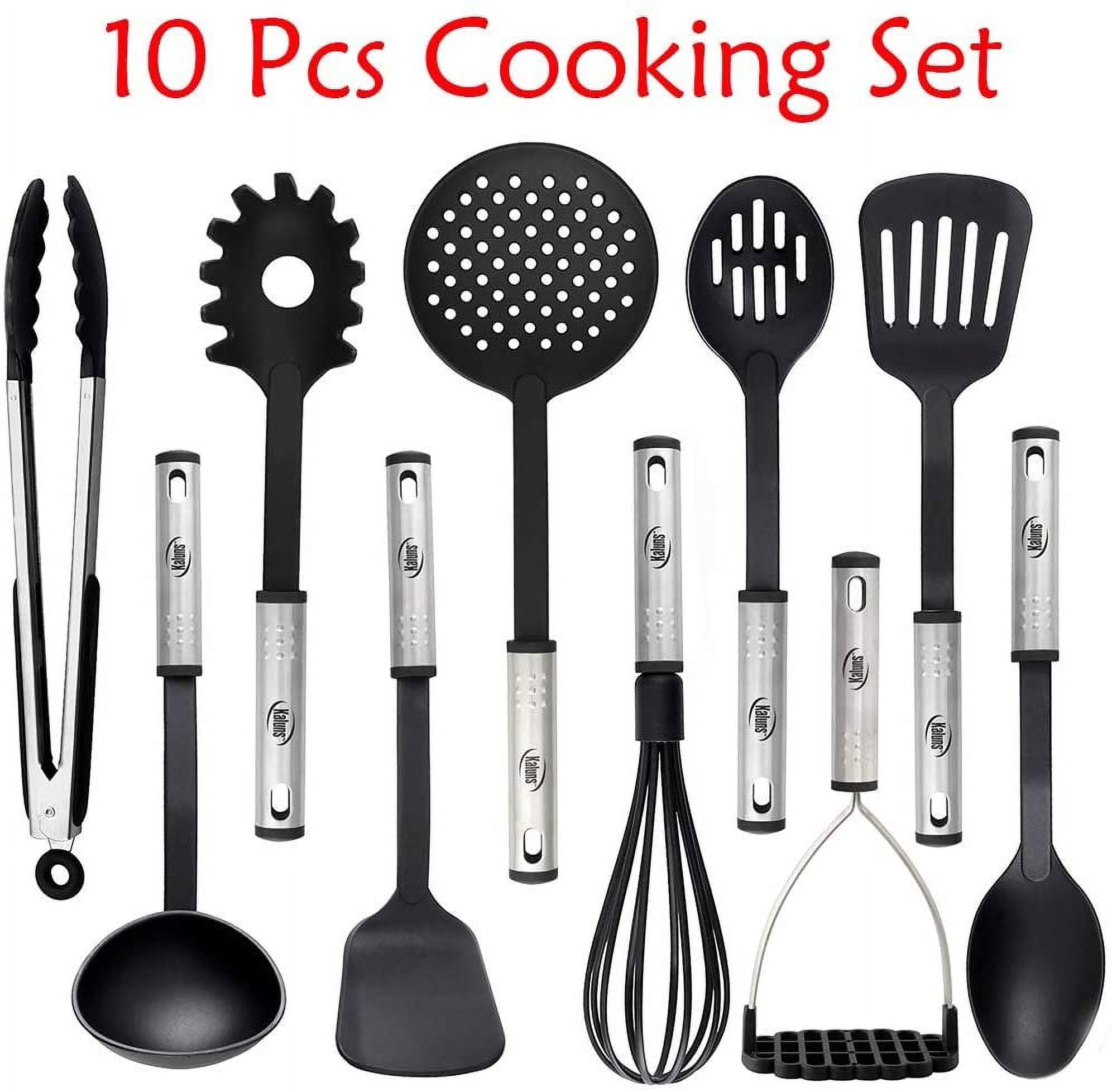 Kaluns 10-Pc Nylon & Stainless Steel Cooking Utensils Kitchen Set Household Essentials - Image 3
