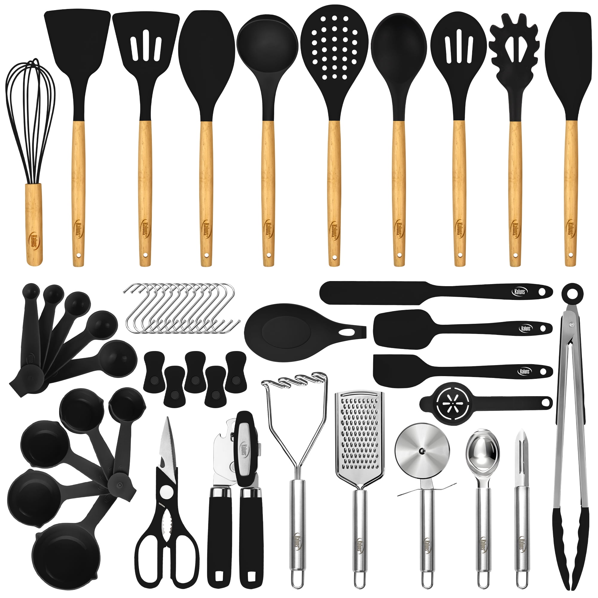 Kaluns Kitchen Utensils Set, 50 Piece Silicone And Stainless Steel Cooking Utensils, Dishwasher Safe and Heat Resistant Kitchen Tools - Image 5