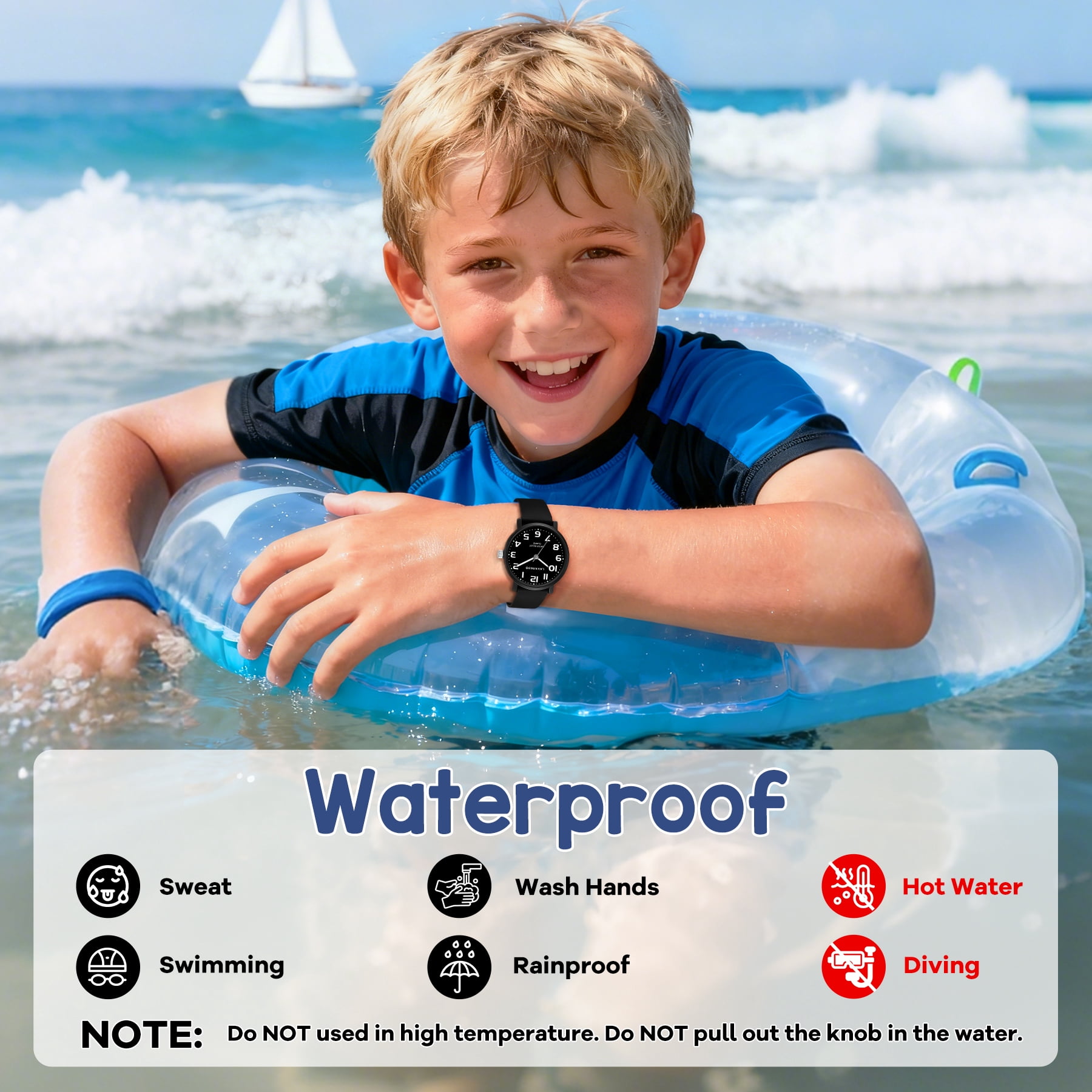 Kids Analog Watch Boys Girls Learning Time Watches with Silicone Band Luminous hands Waterproof Watches Gift for Kids - Image 3