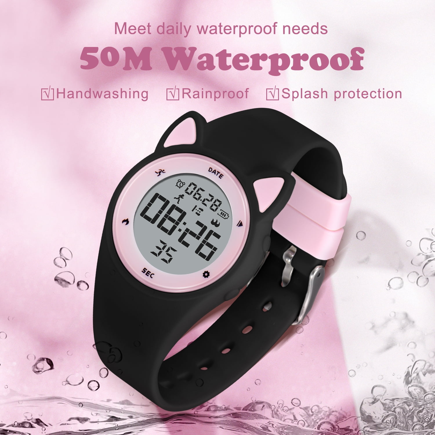 Kids Digital Sport Watch,Watch with Alarm Clock, Stopwatch,Pedometer,Waterproof Watches Christmas Gift - Image 5
