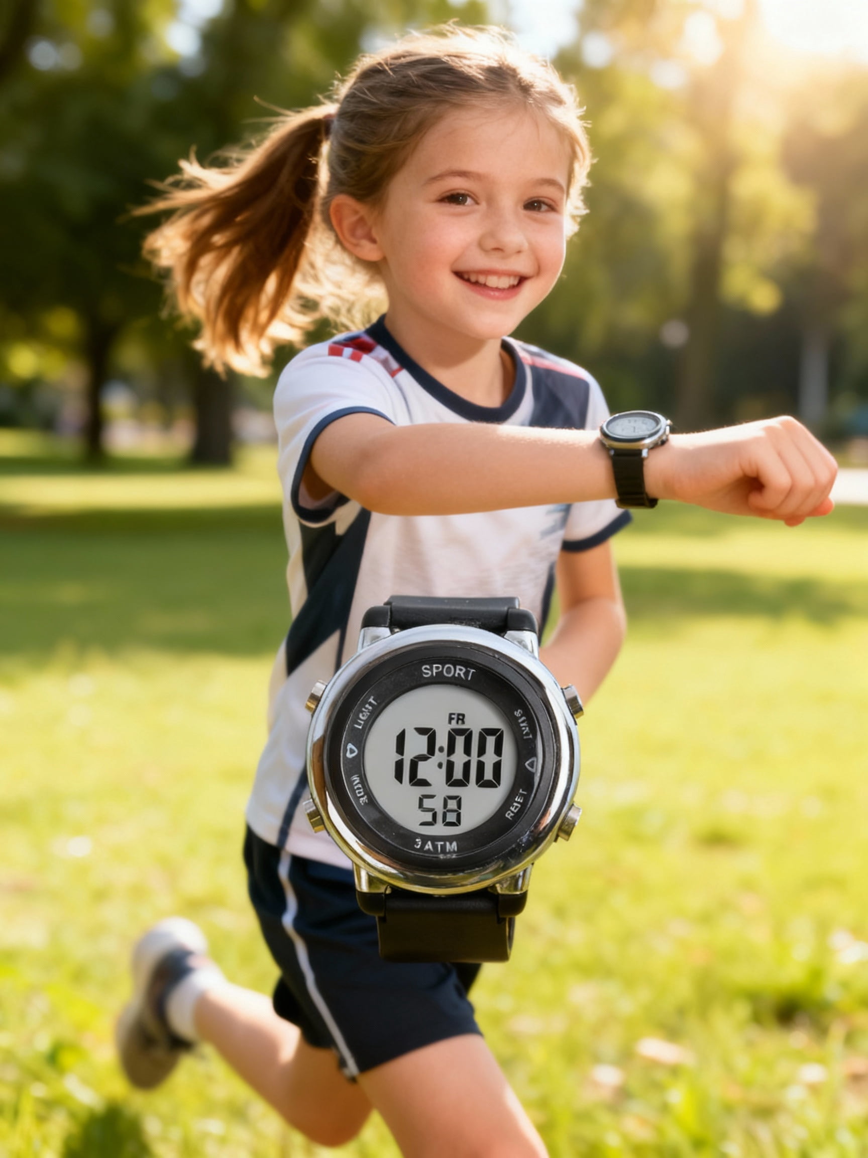 Kids Digital Watch for Girls - 30M Waterproof Sport Watch with 7-Color Night Light, Stopwatch & Alarm, Pink Wristwatch for Kids Ages 3-12 - Image 2