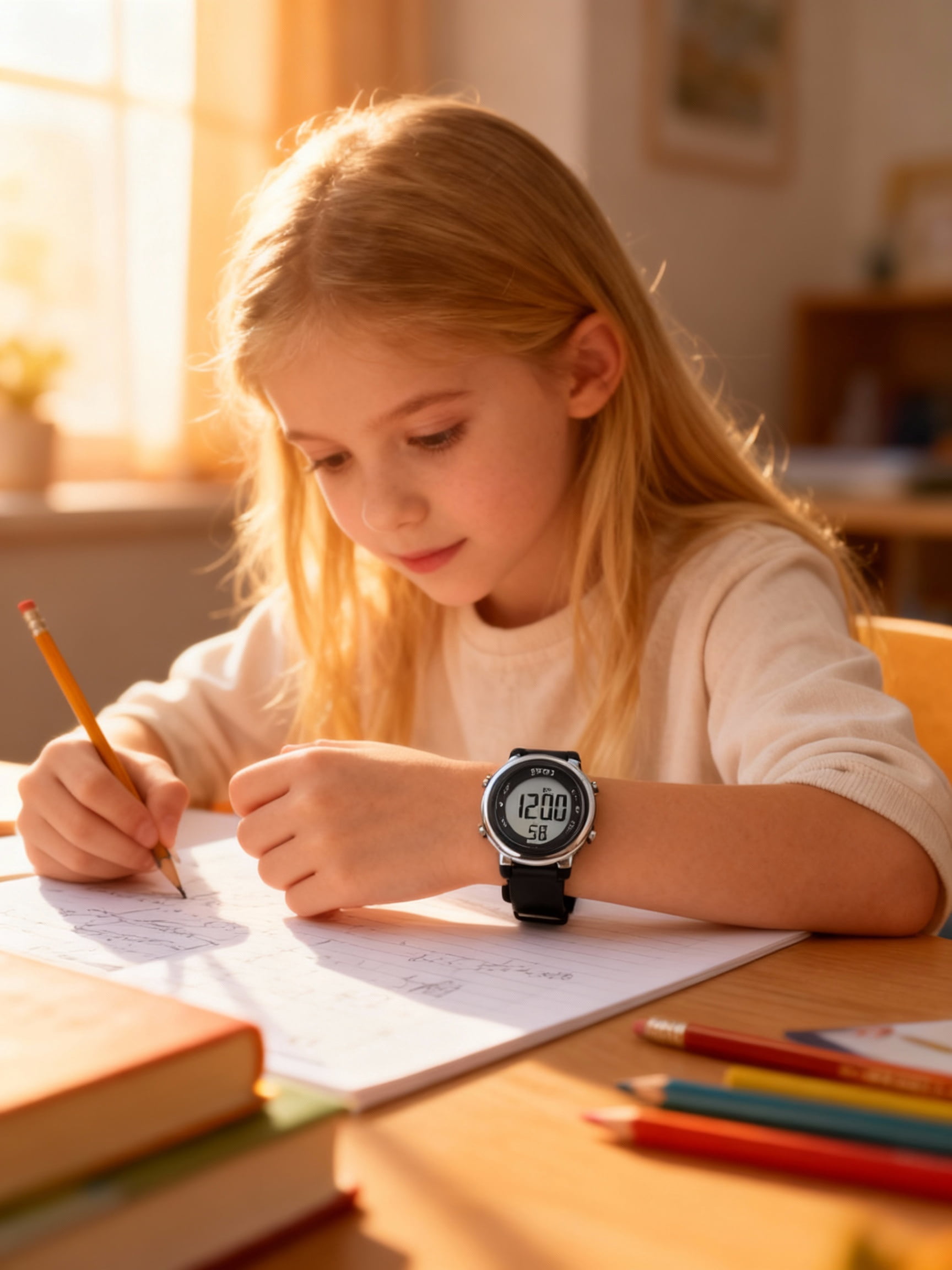 Kids Digital Watch for Girls - 30M Waterproof Sport Watch with 7-Color Night Light, Stopwatch & Alarm, Pink Wristwatch for Kids Ages 3-12 - Image 5