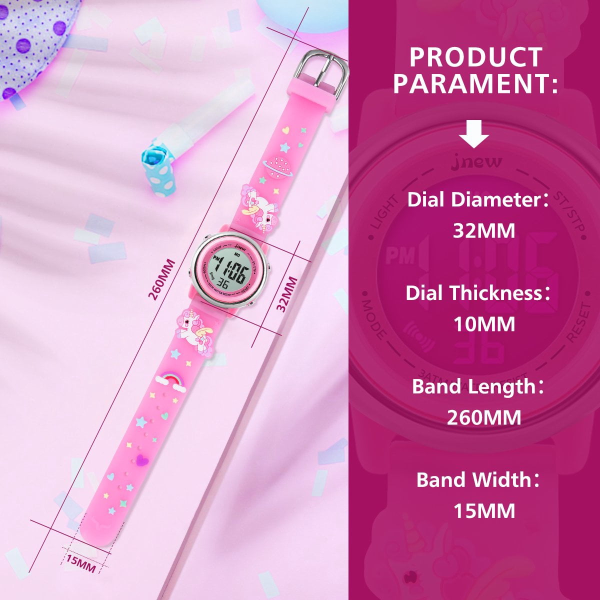 Kids Digital Watch,3D Cartoon Digital Watch for Girls Boys Waterproof Watch 7 Color Lights Wrist Watch Christmas Gift for Kids Age 3-12 - Image 3