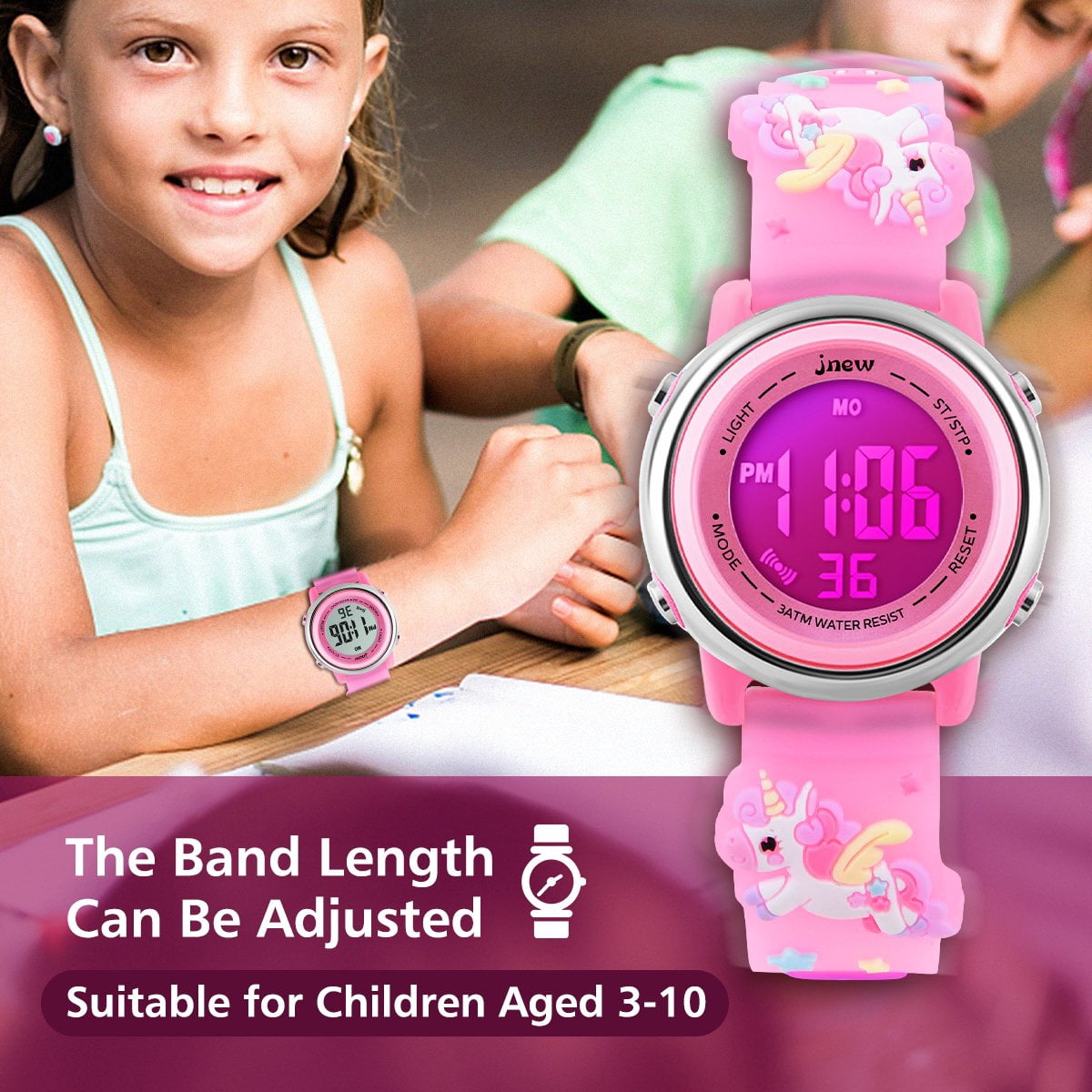 Kids Digital Watch,3D Cartoon Digital Watch for Girls Boys Waterproof Watch 7 Color Lights Wrist Watch Christmas Gift for Kids Age 3-12 - Image 5