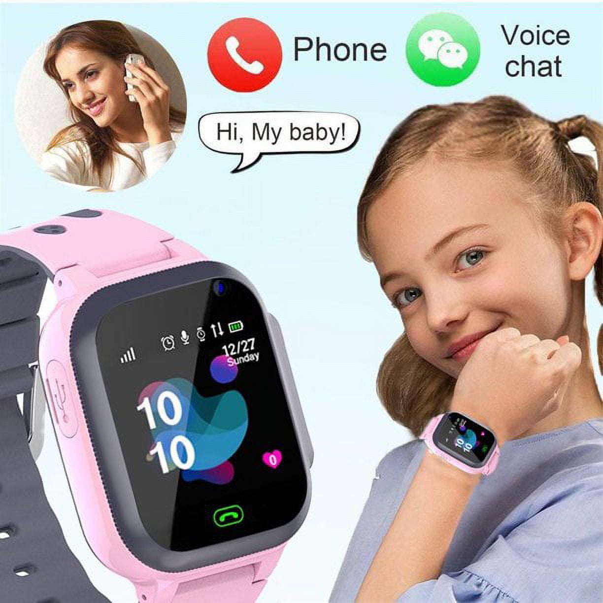 Kids Smart Watch for Boys Girls, Kids Phone Watch with Calls Games Music Player Camera Alarm Clock Game SOS Calendar Touch Screen Flashlight Smartwatch for 4-12 Years Birthday Gift (Pink) - Image 3