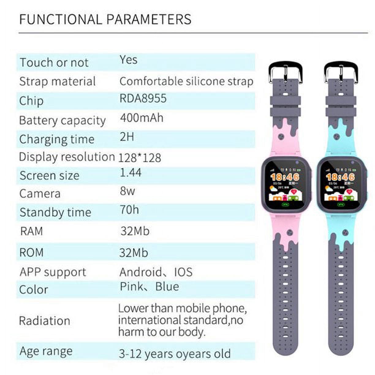Kids Smart Watch for Boys Girls, Kids Phone Watch with Calls Games Music Player Camera Alarm Clock Game SOS Calendar Touch Screen Flashlight Smartwatch for 4-12 Years Birthday Gift (Pink) - Image 2