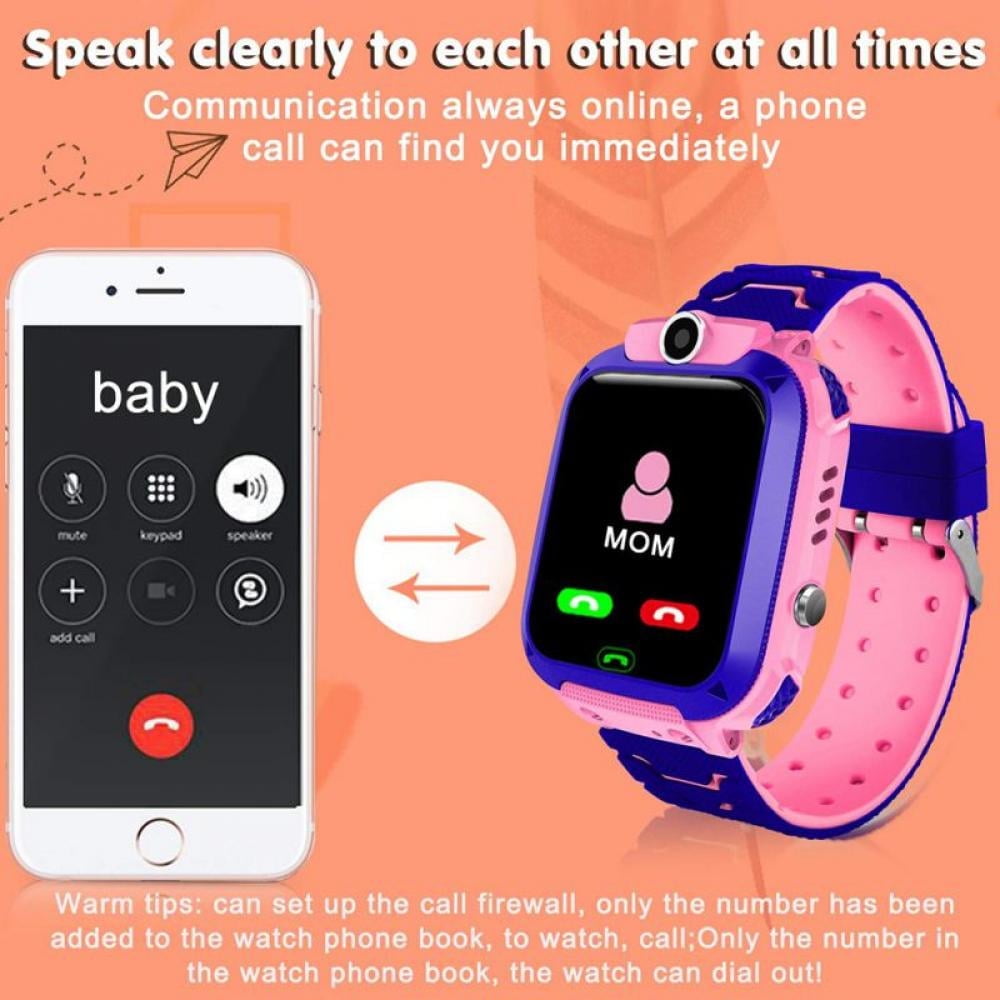 Kids Smart Watch, Waterproof Mother Children GPS Monitor Boy Girls SOS Call Phone, Anti-Lost Child Sports Digital Watches GPS Tracker, Pink - Image 3