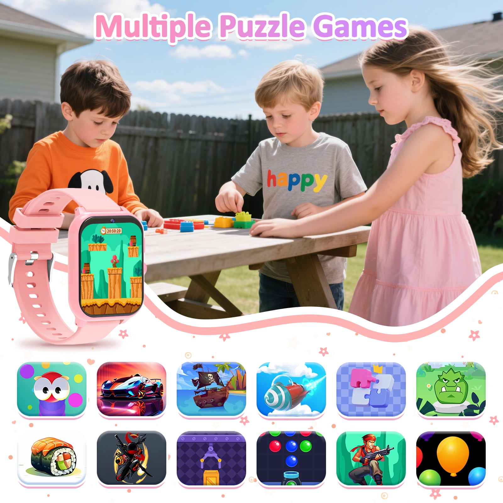 Kids Smart Watch with 1.83" Touch Screen, DIY Watch Face,Pedometer and sleep multifunctional,Educational Birthday Gifts for Boys Girls Ages 4 5 6 7 8+ - Image 5