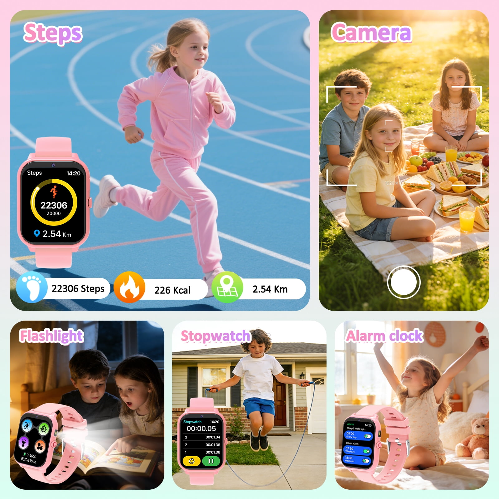 Kids Smart Watch with 1.83" Touch Screen, DIY Watch Face,Pedometer and sleep multifunctional,Educational Birthday Gifts for Boys Girls Ages 4 5 6 7 8+ - Image 2