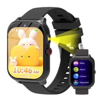 Kids Smart Watch with 1.83" Touch Screen, DIY Watch Face,Pedometer and sleep multifunctional,Educational Birthday Gifts for Boys Girls Ages 4 5 6 7 8+ (Black)