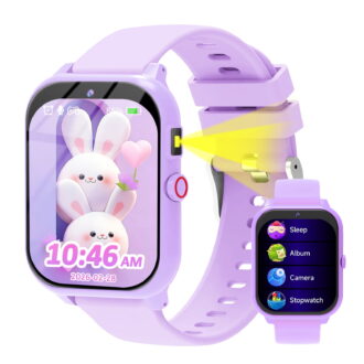 Kids Smart Watch with 1.83" Touch Screen, DIY Watch Face,Pedometer and sleep multifunctional,Educational Birthday Gifts for Boys Girls Ages 4 5 6 7 8+ (Purple)