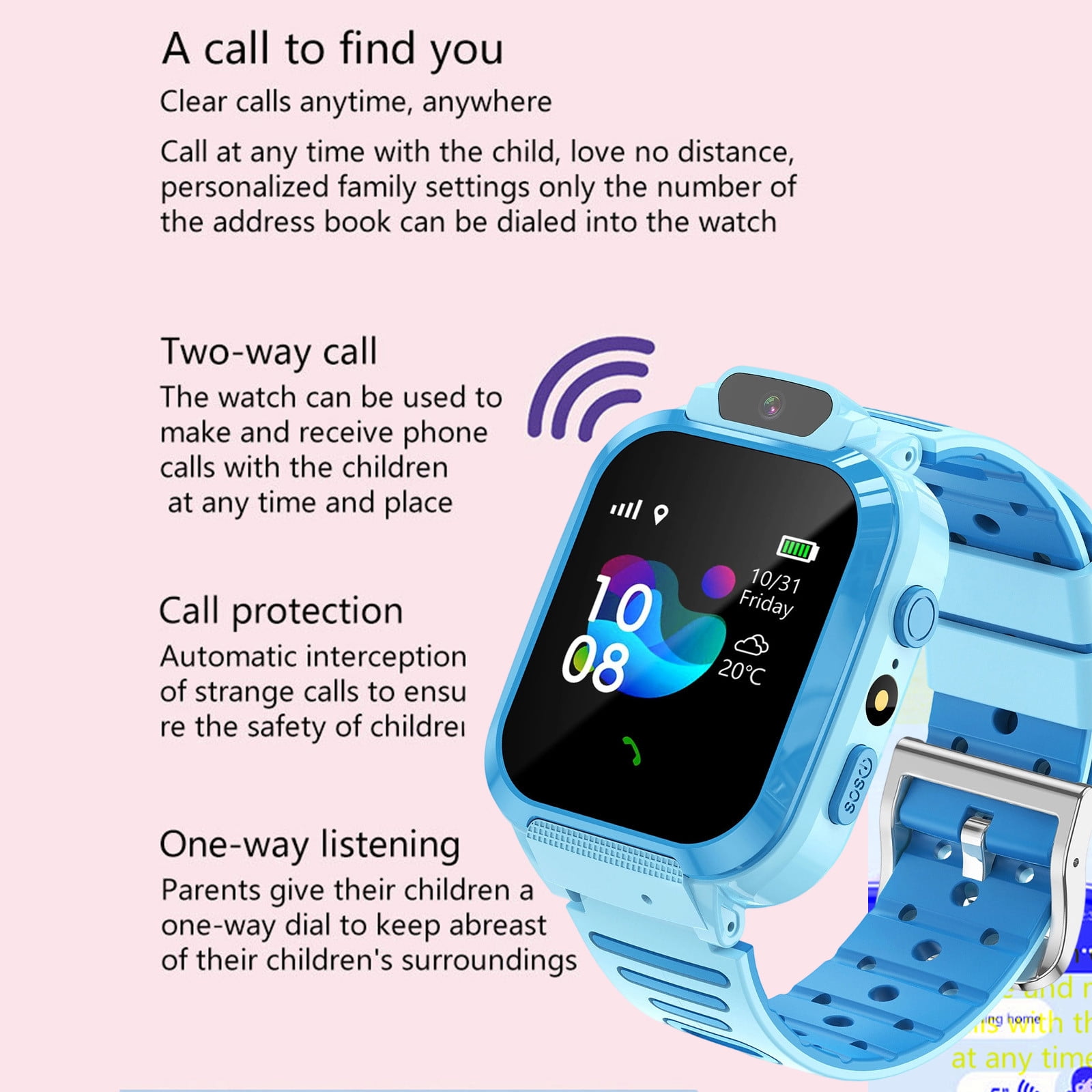 Kids Smart Watch with 2-Way Calling, GPS Tracking & Camera - IP67 Waterproof, 4-Day Battery Life, Games & E-Books for Boys/Girls 3-12 - Image 5