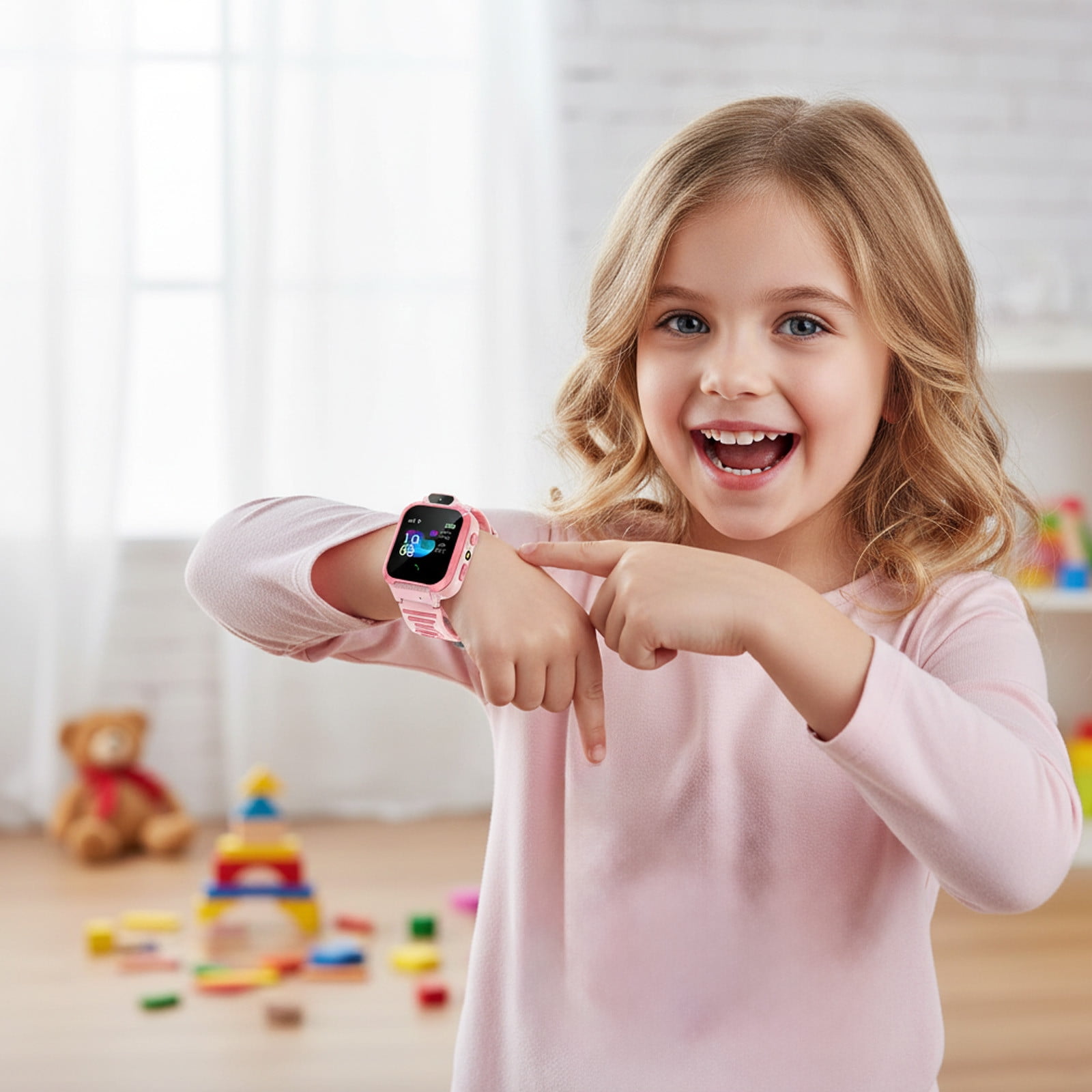 Kids Smart Watch with GPS Tracker, Two-Way Calling Camera, 400mAh Battery, 1.44 Inch Touch Screen, Waterproof, Games Video E-Book for Boys Girls 3-12 Years