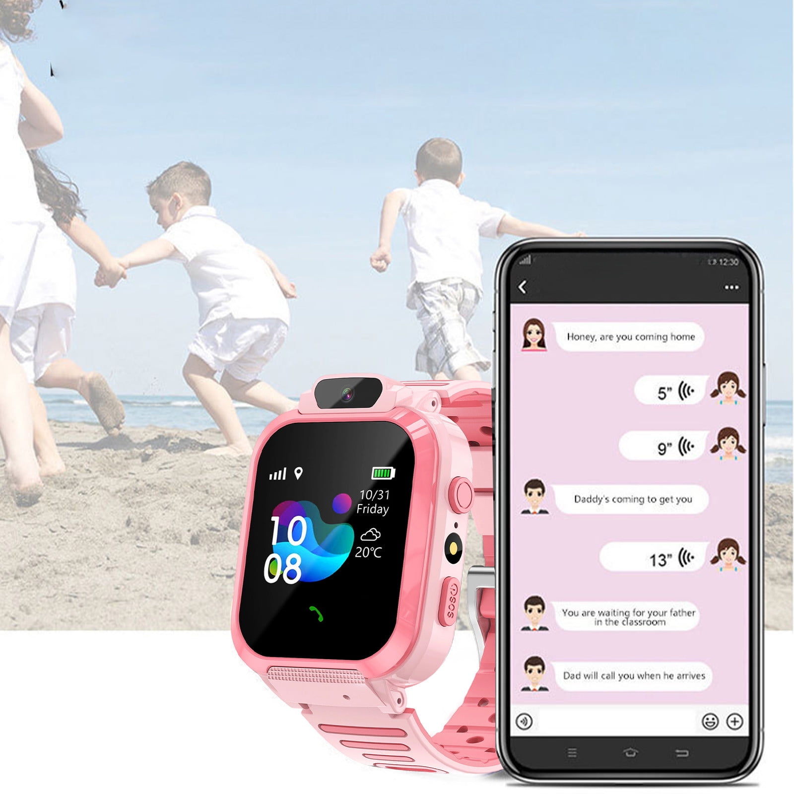 Kids Smart Watch with GPS Tracker, Two-Way Calling Camera, 400mAh Battery, 1.44 Inch Touch Screen, Waterproof, Games Video E-Book for Boys Girls 3-12 Years - Image 3