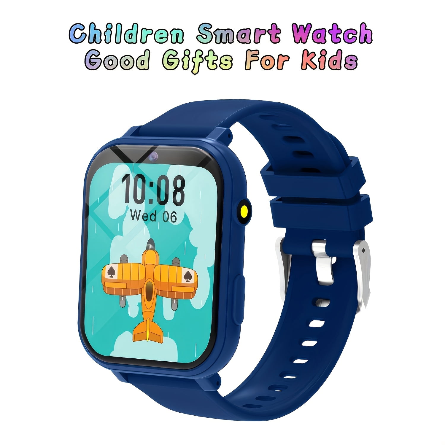 Kids Smart Watch with HD Touch Screen & Built-in Camera, 12 Educational Games, Step Counter, Alarm, Stopwatch, Calculator and Flashlight, Multi-function Daily Activity Smartwatch for Children