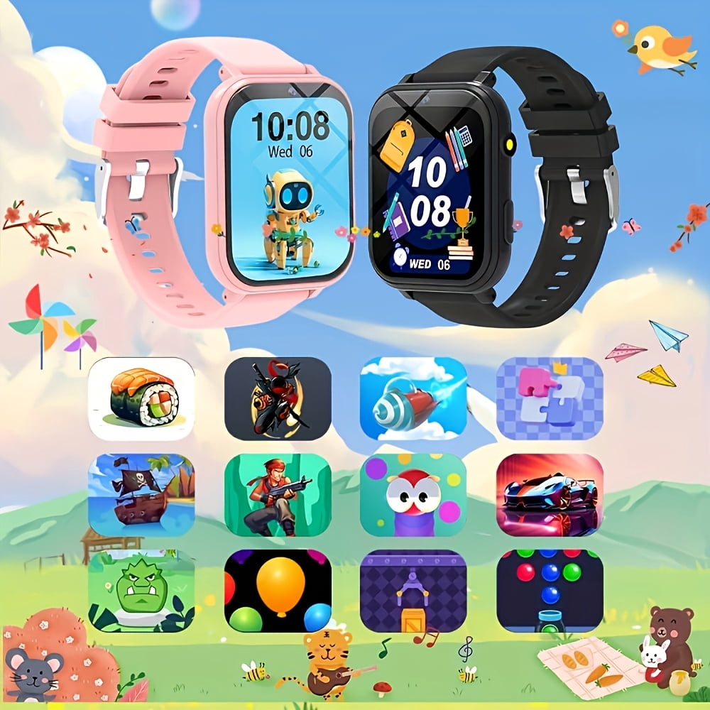 Kids Smart Watch with HD Touch Screen & Built-in Camera, 12 Educational Games, Step Counter, Alarm, Stopwatch, Calculator and Flashlight, Multi-function Daily Activity Smartwatch for Children - Image 2