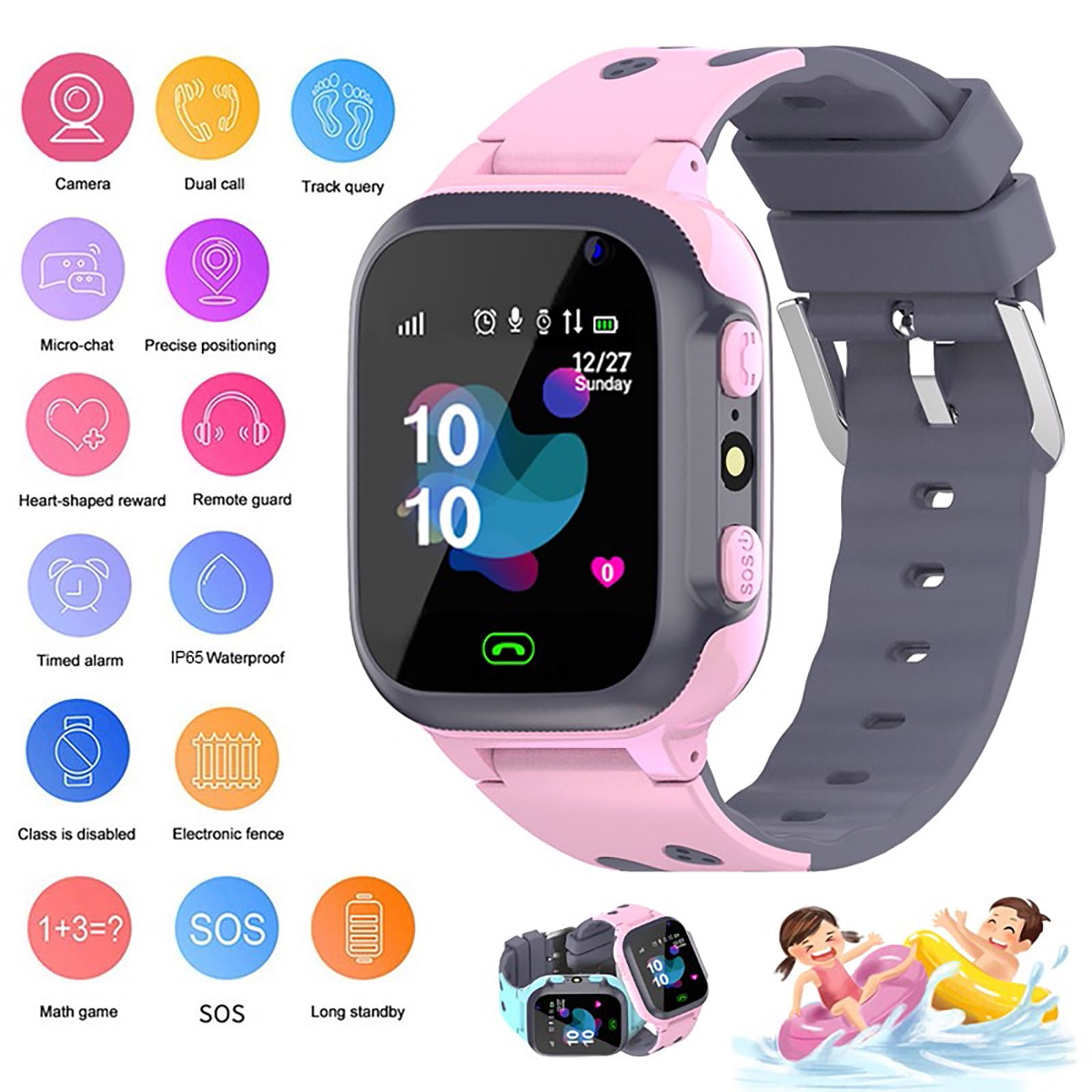 Kids Smart Watches Kids Waterproof Smart Watch Smart Watch for Kids Touchscreen Kids Watches with Video Alarm Camera Music Flashlight Calculator Learning Toys for Girls Boys 3-15 Years Old Birthday - Image 2