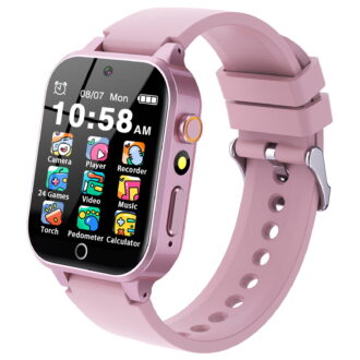 Kids Smart Watches with Music Player,36 Styles Themes,13 Alarm Clock,School Model Intereting Features,Smart Watches Birthday Charistmas Gifts for 5-12 Year Olds Boys Girls（Pink)