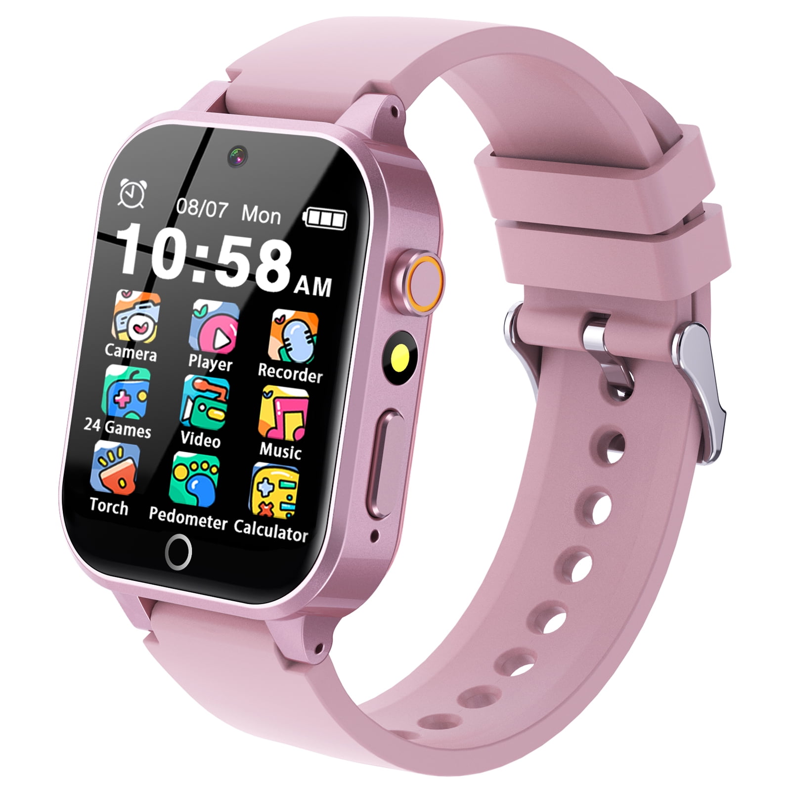 Kids Smart Watches with Music Player,36 Styles Themes,13 Alarm Clock,School Model Intereting Features,Smart Watches Birthday Charistmas Gifts for 5-12 Year Olds Boys Girls(Pink)