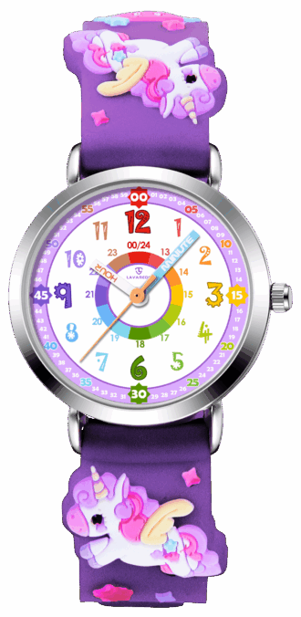 Kids Watch 3D Cartoon Watch Rainbow Dial Waterproof Watch for Girls Analog Watch with Quartz Movement Christmas Gift for Kids Age 4-12