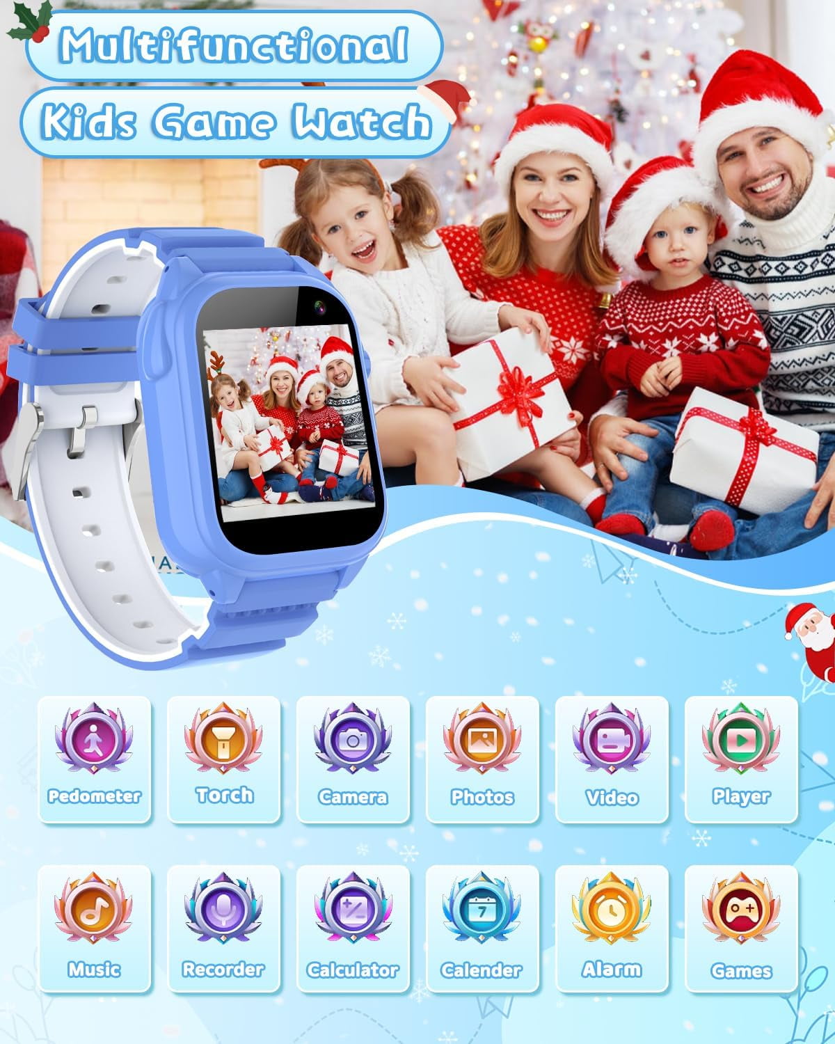 Kids Waterproof Smart Watch for 3-12 Year Old Boys Girls Learning Toys with 26 Puzzle Game 1.44'' HD Touchscreen Camera Video Music Audible Story Pedometer Alarm Watch for Christmas Learning Toy Gift - Image 4