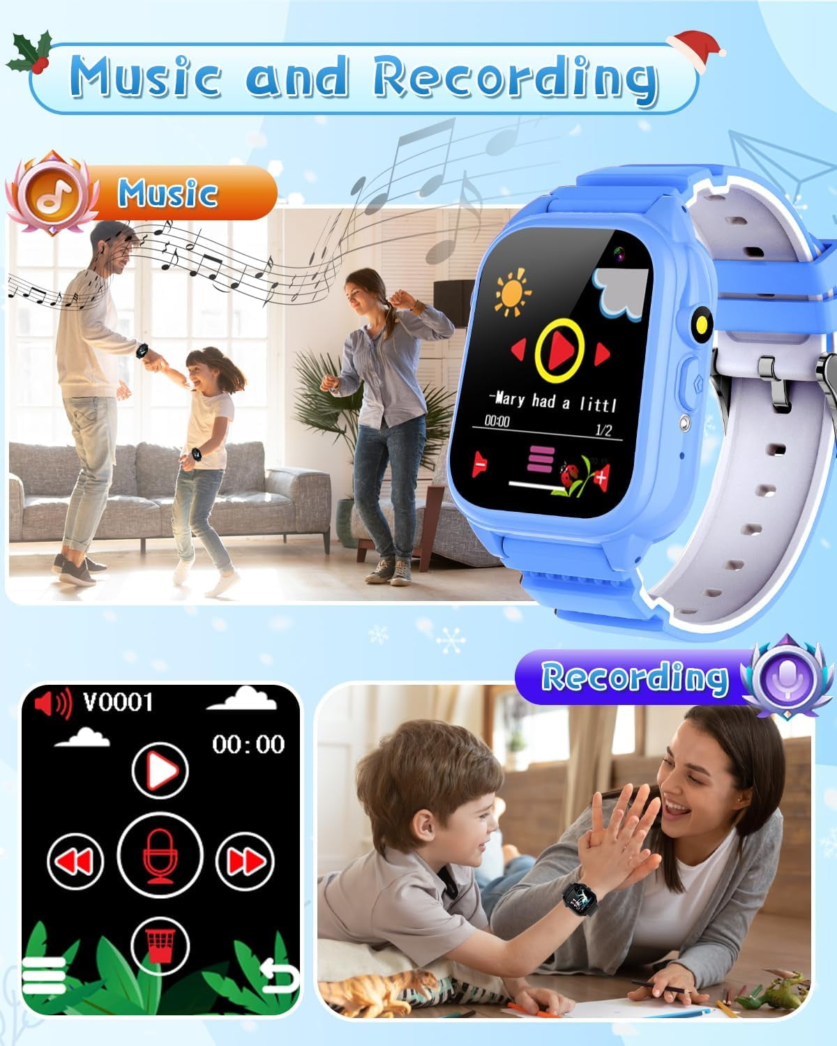 Kids Waterproof Smart Watch for 3-12 Year Old Boys Girls Learning Toys with 26 Puzzle Game 1.44'' HD Touchscreen Camera Video Music Audible Story Pedometer Alarm Watch for Christmas Learning Toy Gift - Image 5