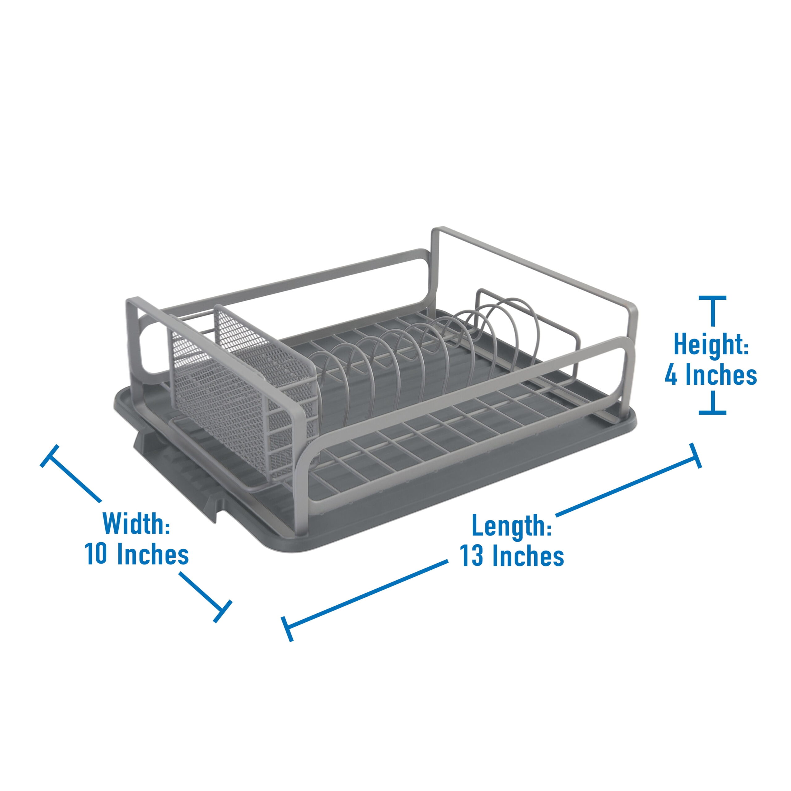 Kitchen Details Small Steel Industrial Collection Dish Rack, Gray - Image 3