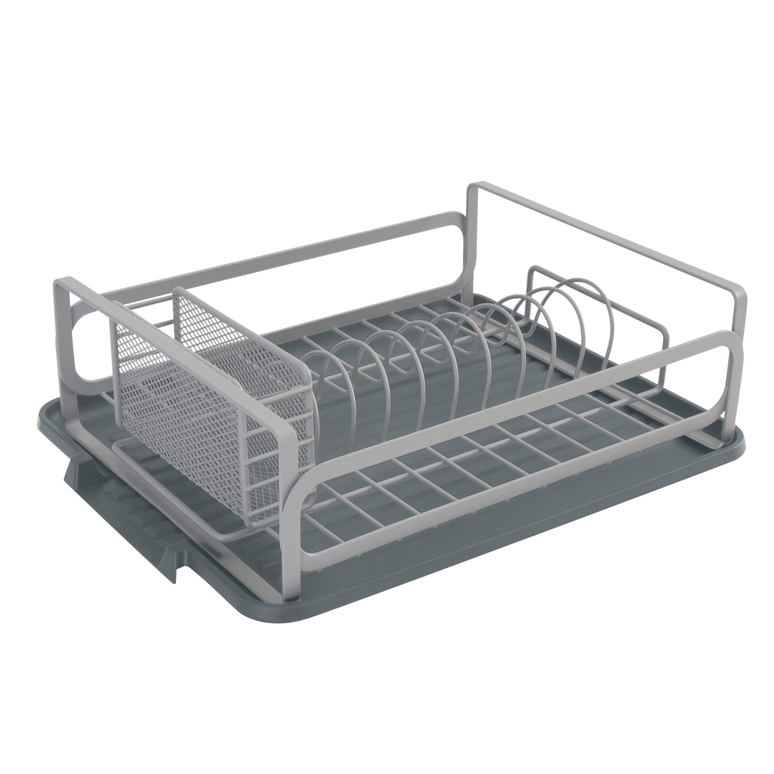 Kitchen Details Small Steel Industrial Collection Dish Rack, Gray
