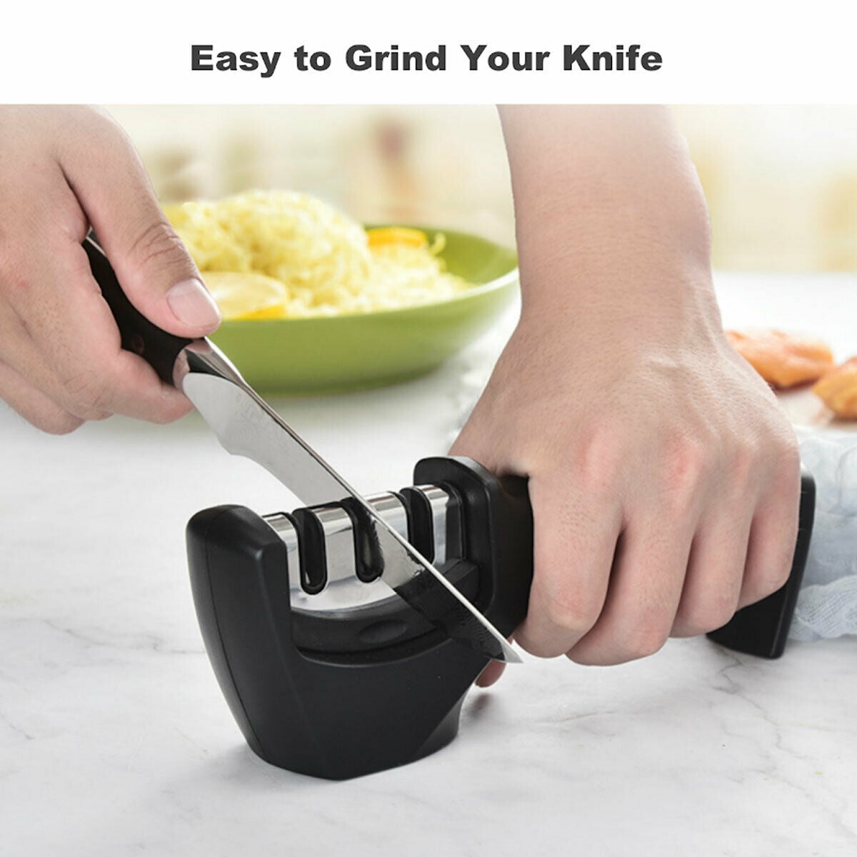 Kitchen Knife Sharpener - DFITO 3-Stage Knife Sharpening Tool Helps Repair, Restore and Polish Blades - Image 5