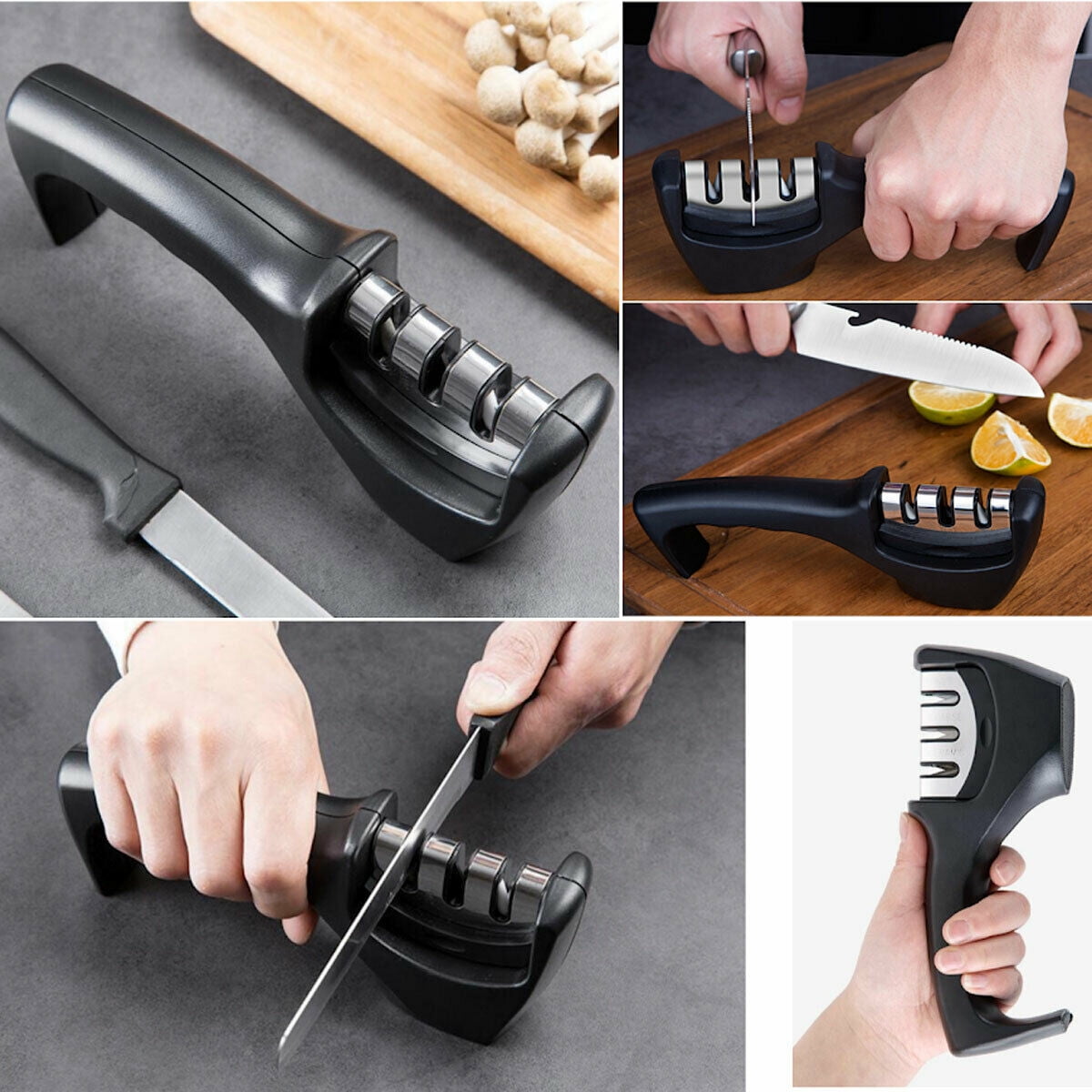 Kitchen Knife Sharpener - DFITO 3-Stage Knife Sharpening Tool Helps Repair, Restore and Polish Blades - Image 4
