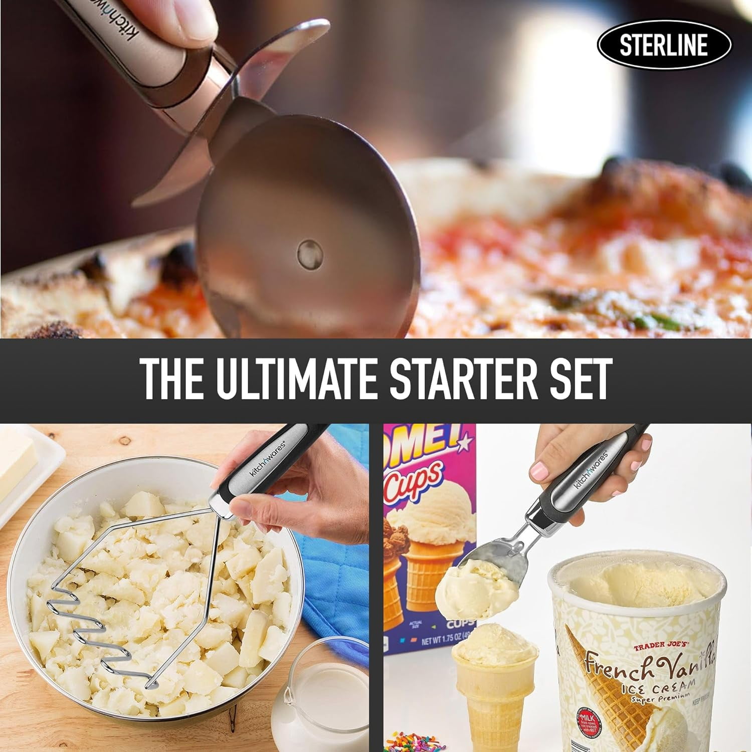 Kitchen Ultimate 26-Piece Kitchen Utensil Set for Culinary Adventures - Stainless Steel and Nylon Cooking Tools for All Ages - Image 5