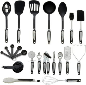 Kitchen Ultimate 26-Piece Kitchen Utensil Set for Culinary Adventures - Stainless Steel and Nylon Cooking Tools for All Ages