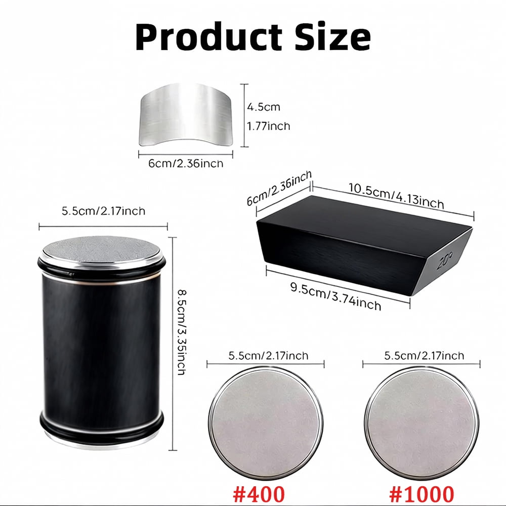 Knife Sharpener Set Rolling Tumbler Sharpening Stone Kit,2-Angle Double Diamond 400 1000 Discs Kitchen Sharpening System for Steel Knives and Scissor - Image 5