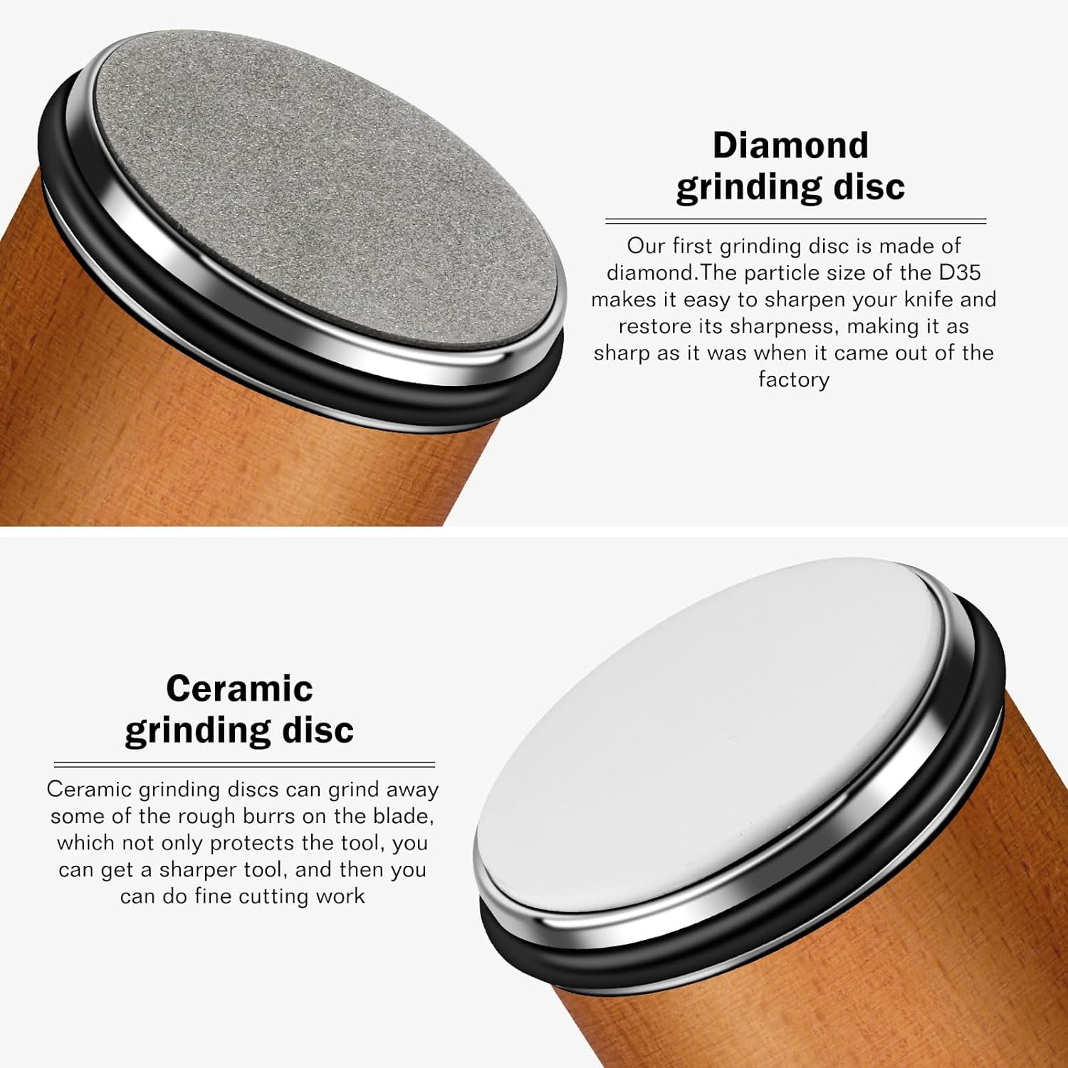 Knife Sharpener Tool, Rolling Kit, Sharpening with Diamonds and Ceramic for Steel of Any Hardness, Kitchen knife 15 & 20 Degree Magnetic Angle(Brown) - Image 3