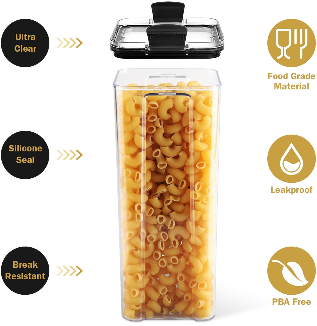 Kosbon Airtight Food Storage Container Set, 14 Pcs BPA Free Plastic Dry Food Rice Canisters for Kitchen Pantry Organization and Storage - Image 4