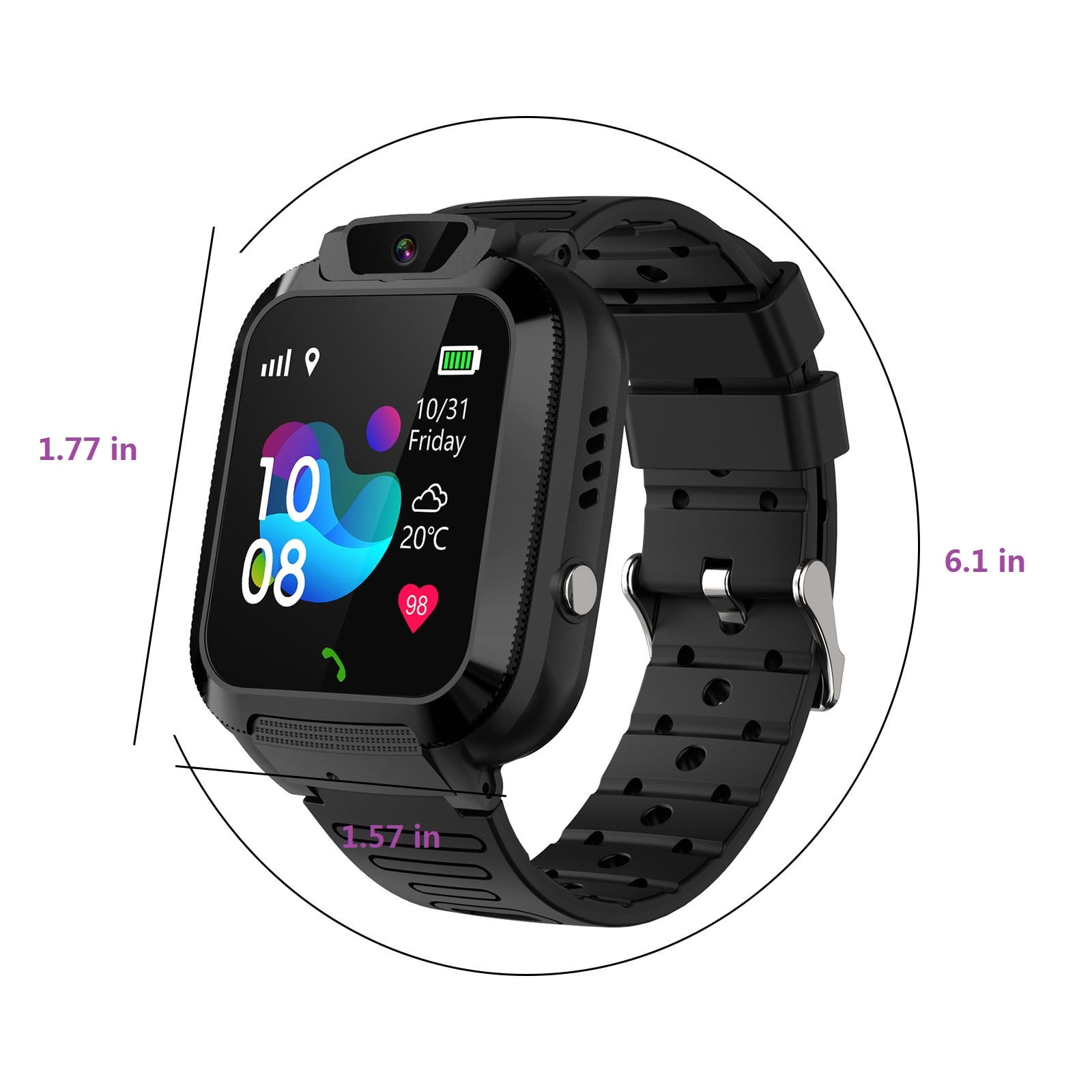 Byujiro Kids Smart Watch for Boys Girls 3-12 with Games Video Camera Player Call 12/24 Hour Clock Flashlight Calculator Touchscreen - Image 4