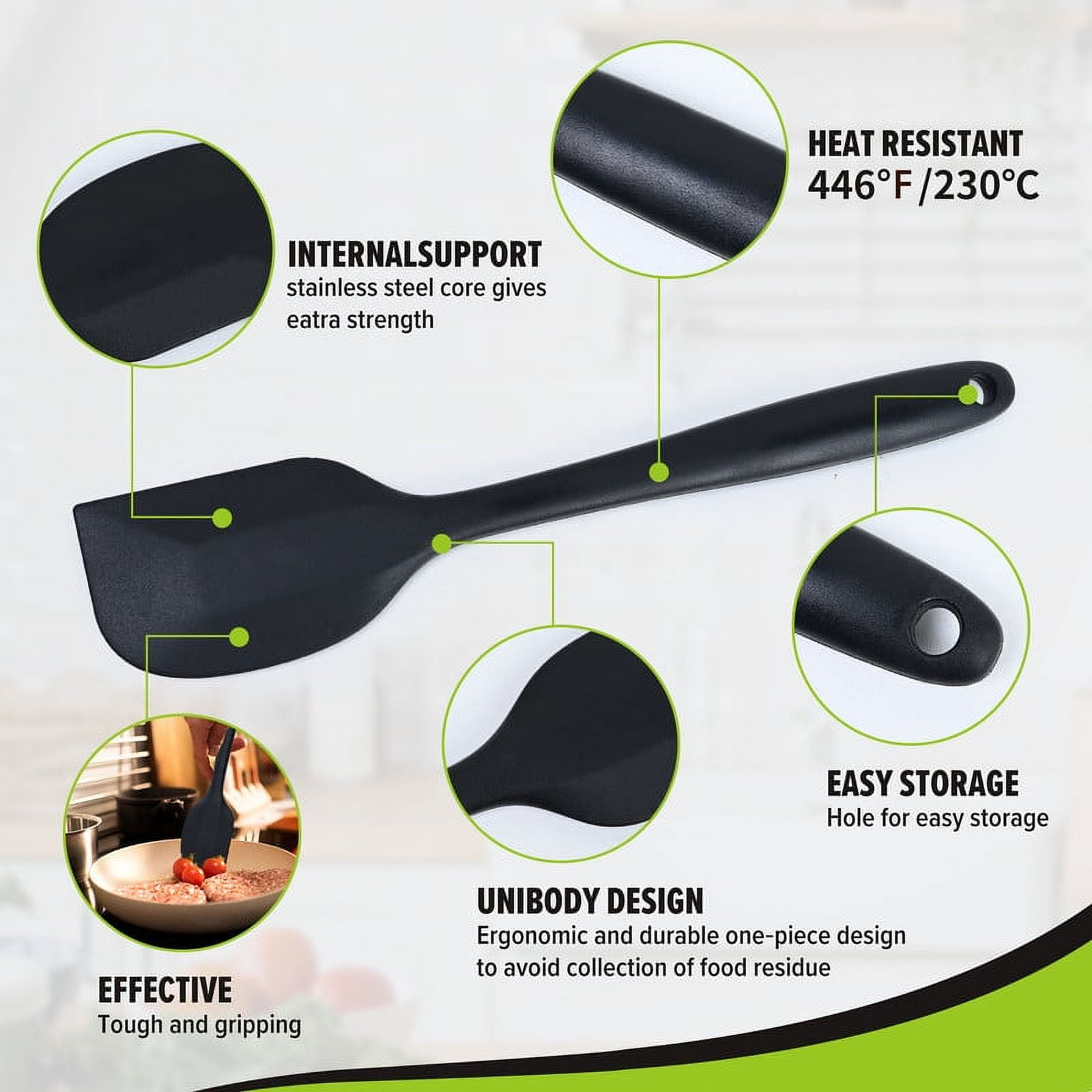KSENDALO Silicone Spatula with Rest Holder Set of 7, Heat Resistant BPA-Free Food Safe Kitchen Baking Utensils, One Piece - Image 5