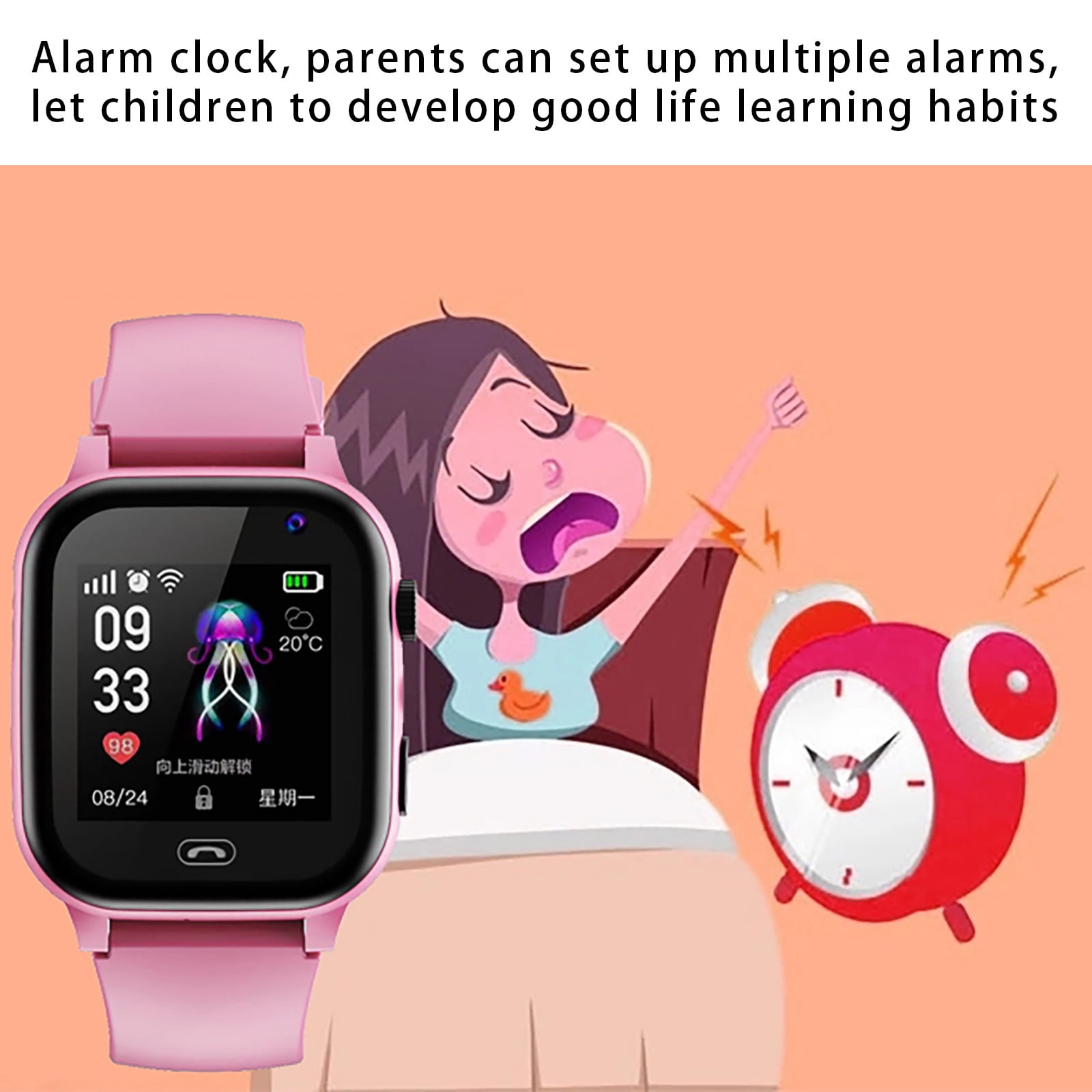 Latrodar S30 Smart Watch For Kids Girls Boys - Smart Watch For Novelty istmas Birthday Gift Pink 3.2x3.2 Inch Home Gadgets - Image 5