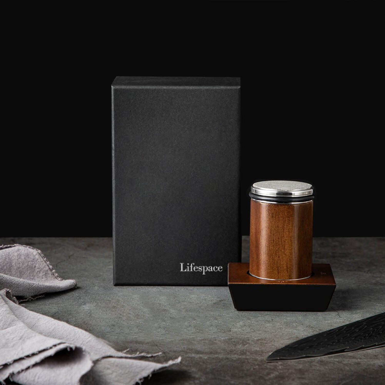 Lifespace Walnut & Alloy Rolling Knife Sharpener with 4 Blade Angles in a Gift Box - Image 3