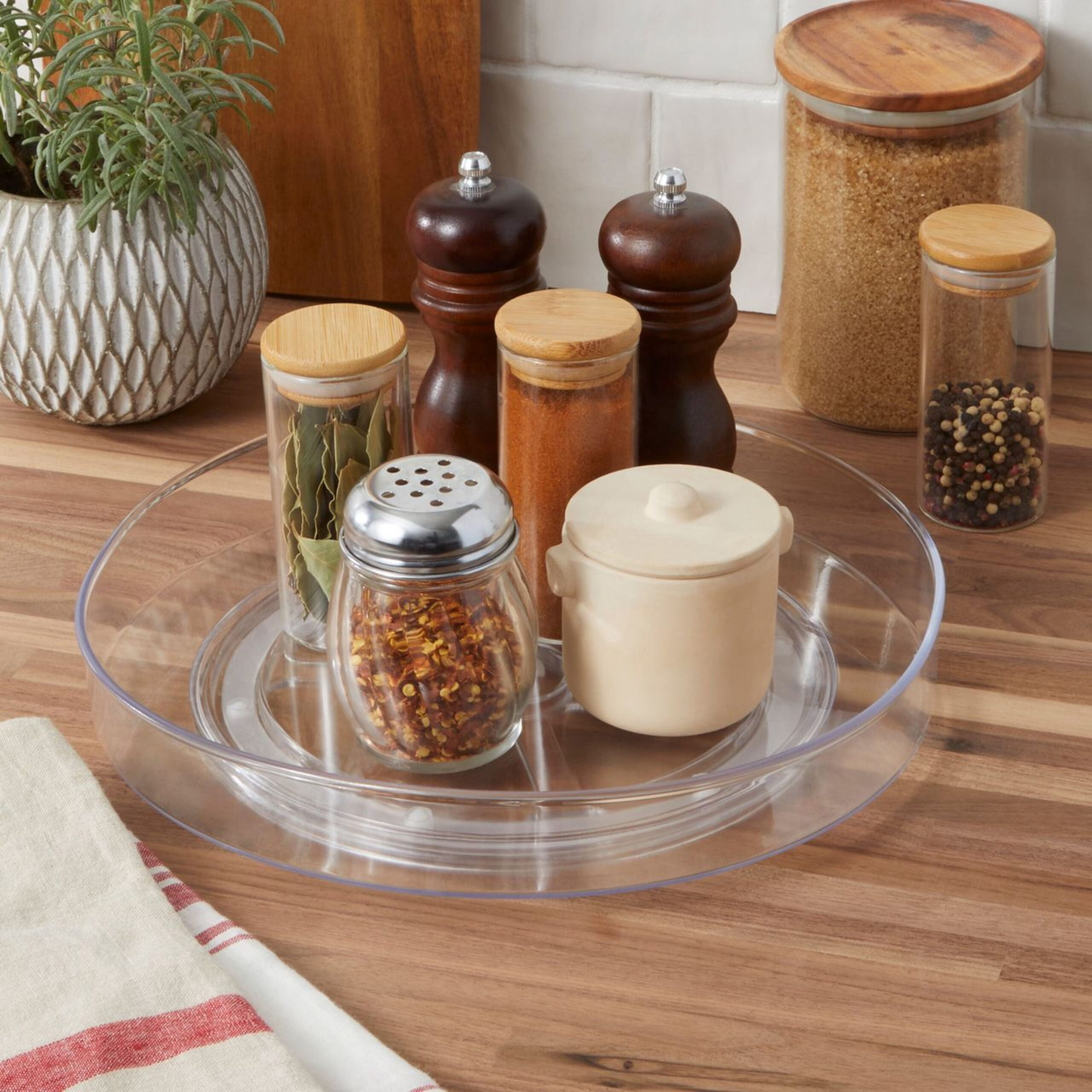 Mainstays 11" Clear Low Turntable for Kitchen Organization - Image 4