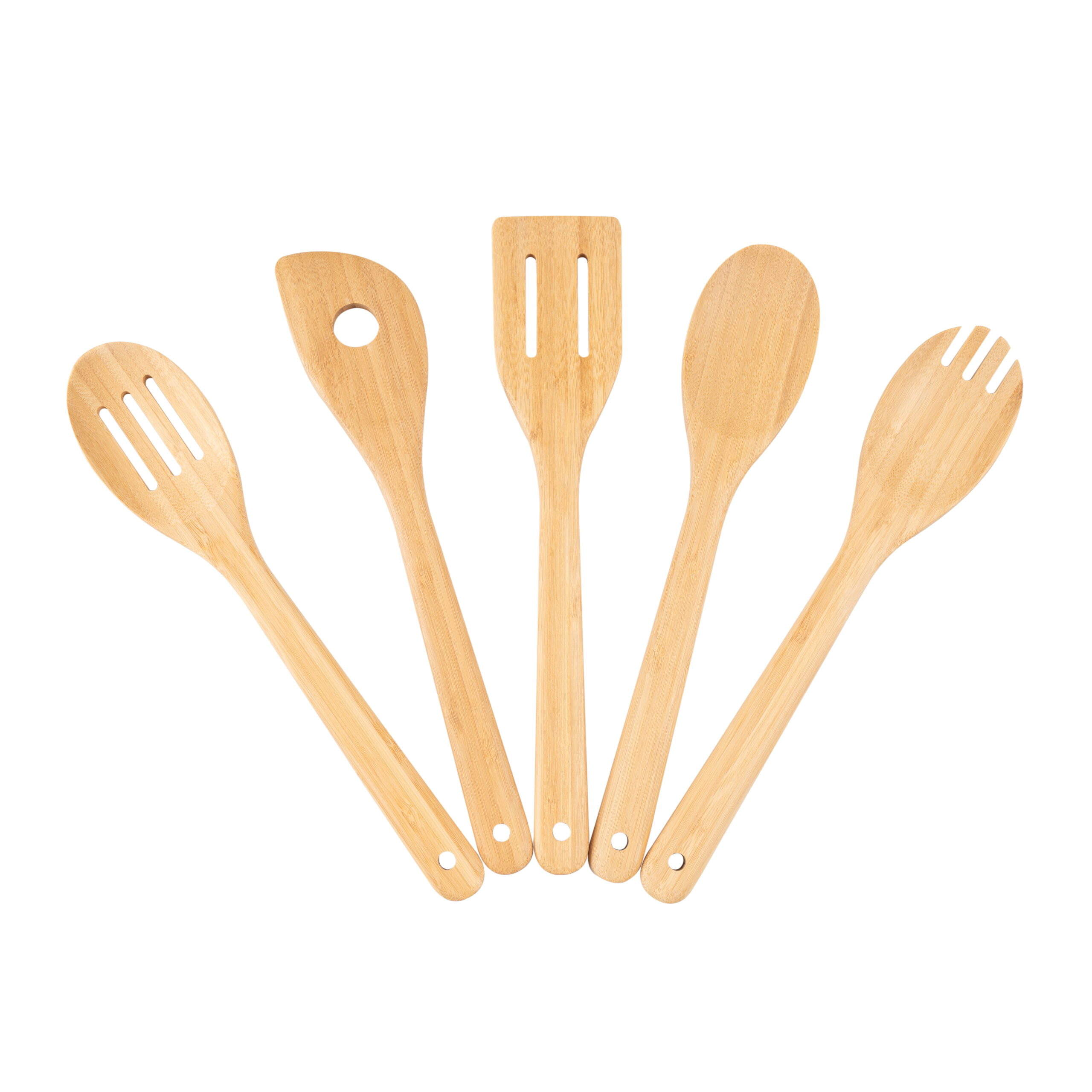 Mainstays 5pk Bamboo Spoons for Cooking, Kitchen Essential Tools Set - Image 5