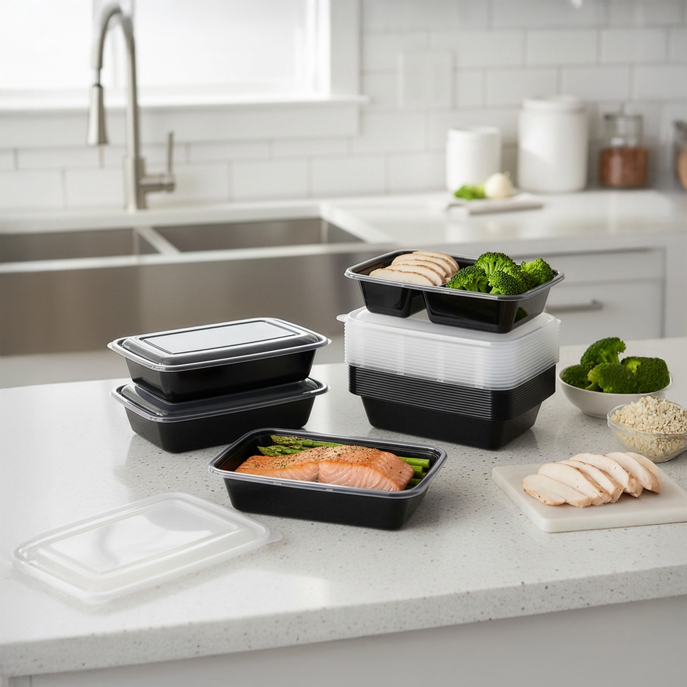 Mainstays 60-Piece Meal Prep Container Set with BPA-Free Lids in Two Sizes - Image 2