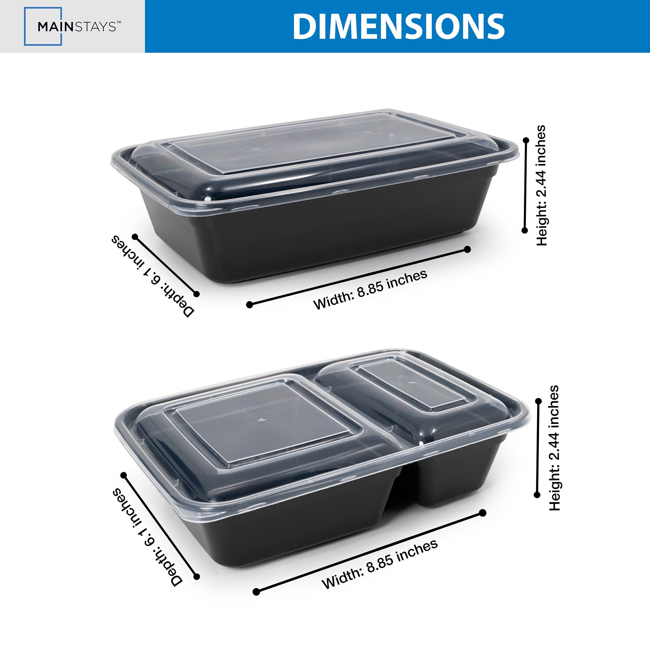 Mainstays 60-Piece Meal Prep Container Set with BPA-Free Lids in Two Sizes - Image 3