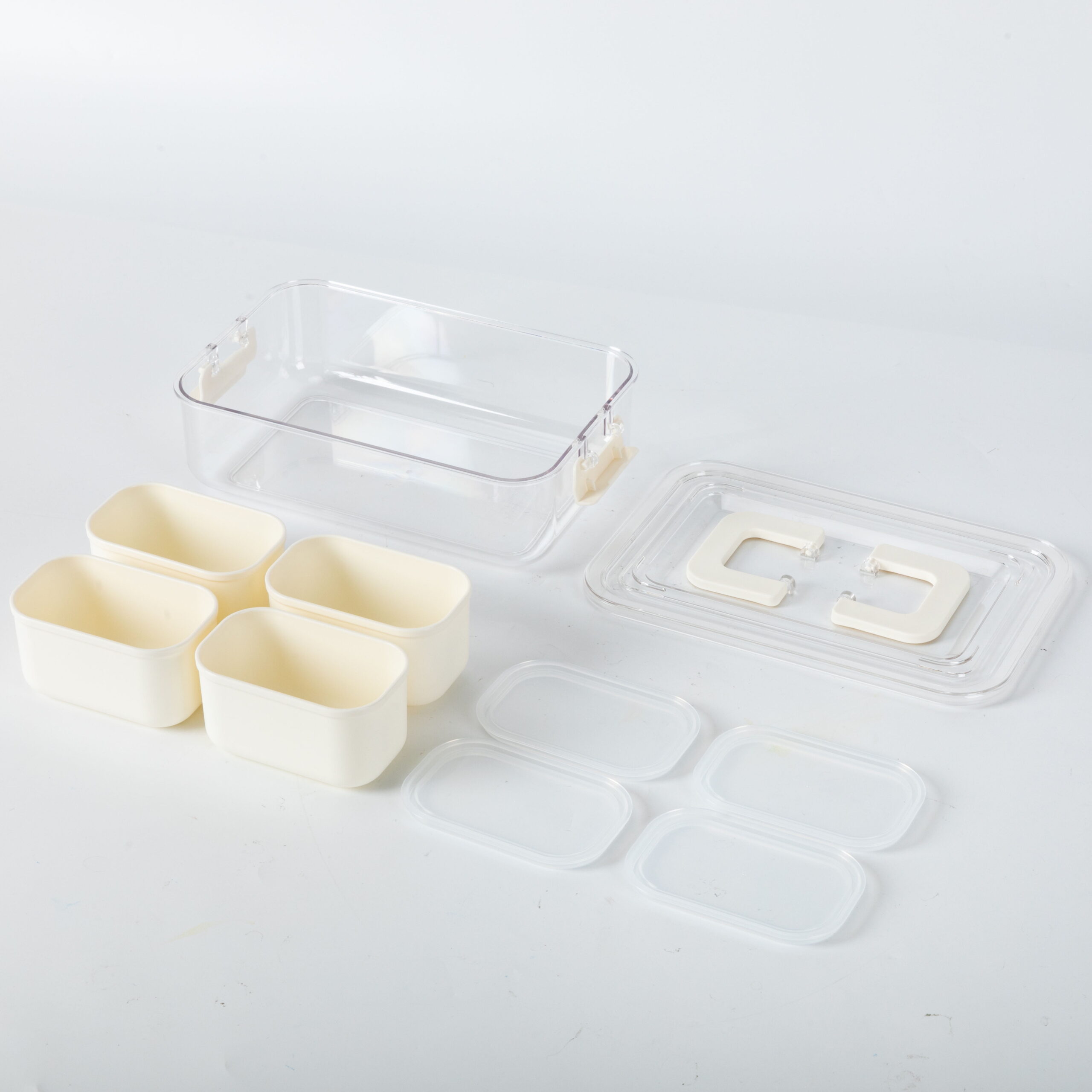 Mainstays Snackle Box, Lunch & Snack Container with lids, Plastic, Mini, 4 Compartment , White, Made for Portable Food Storage - Image 5