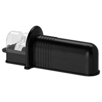 Manual Knife Sharpener with Dual Grit Wheels - Compact Handheld Sharpening Tool for Kitchen Knives, Scissors, Tools, Easy to Use, Non-Electric