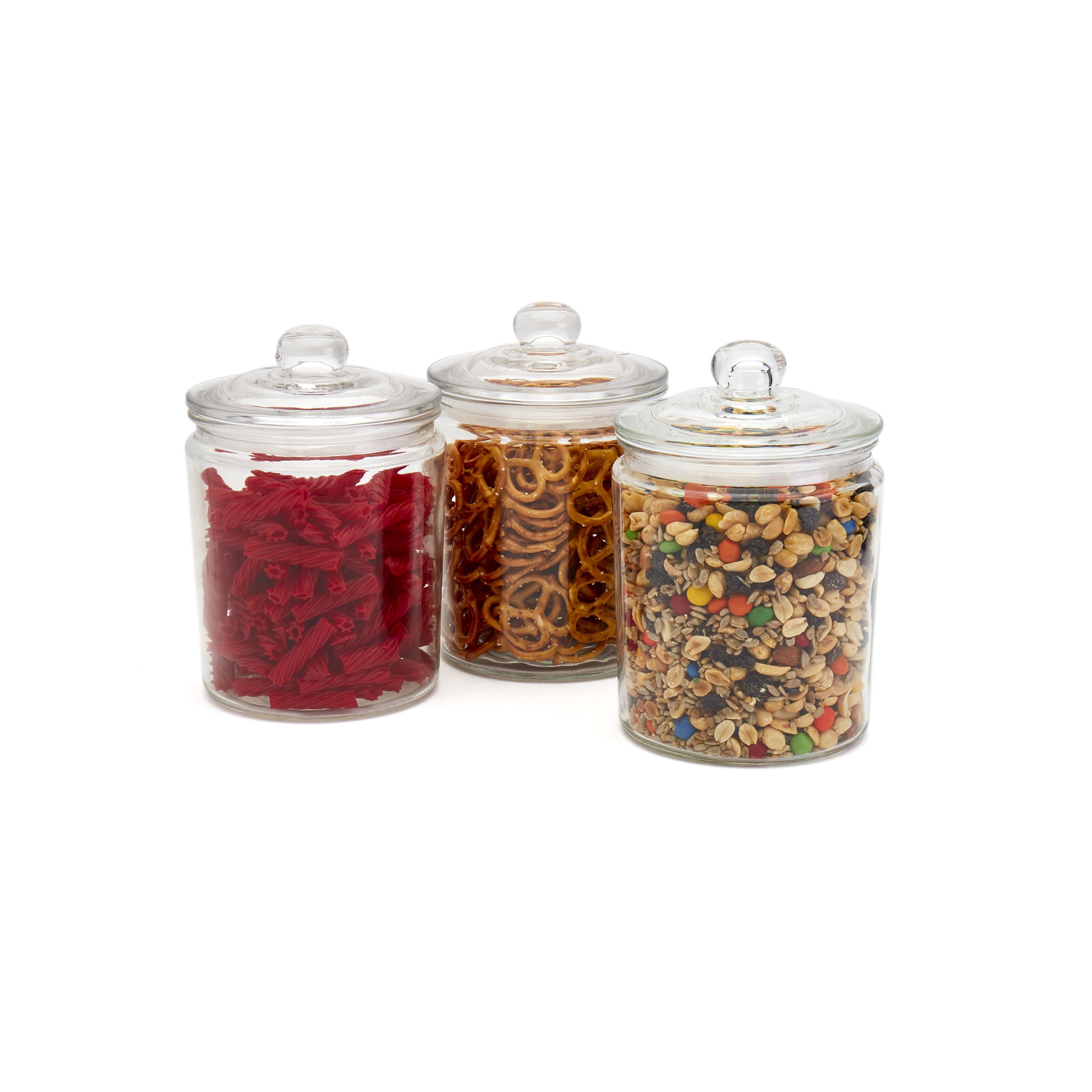 Mason Craft & More Set of 3 Airtight Large Glass Apothecary Jars with Lids, Clear Classic Mason Storage Canisters, 2 Liter (64oz) - Image 2