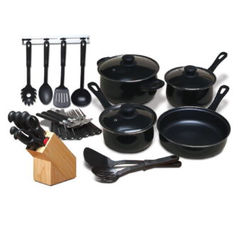 Moda Fina Chef’s Du Jour Kitchen Combo Set, 32-Piece Complete Cookware & Utensil Collection for Home Kitchen