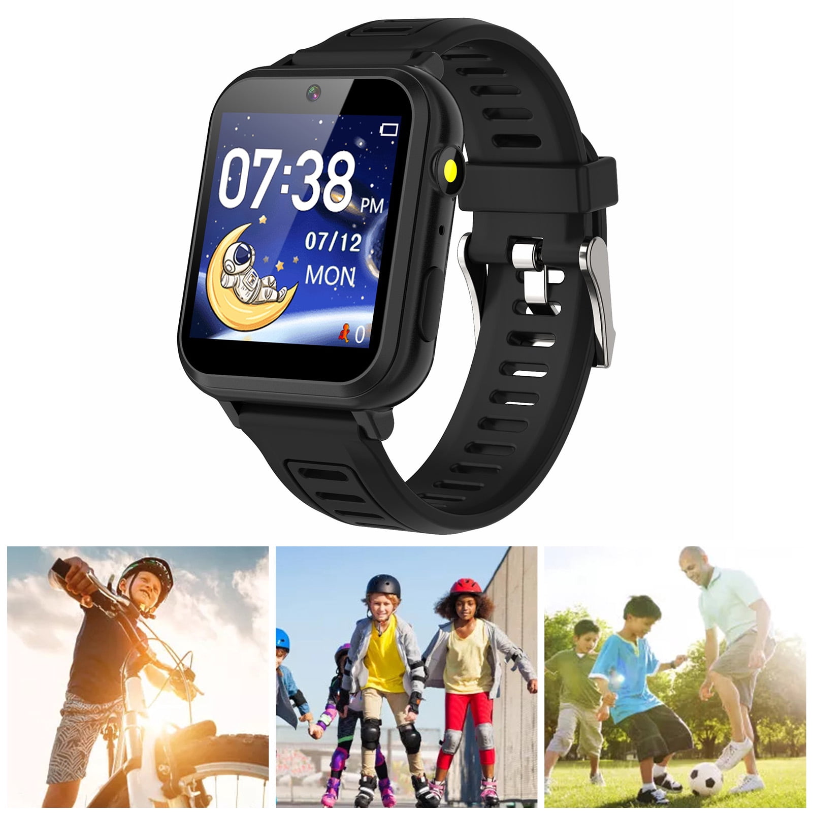 NFTIGB S16 Kids Smartwatch with Camera Games Music Alarm Clock Flashlight Multi-Language Touch Screen Sports Watch for 4-12 Years Boys Girls Toys Gifts (1.54 inches / 3.9 cm) - Image 2