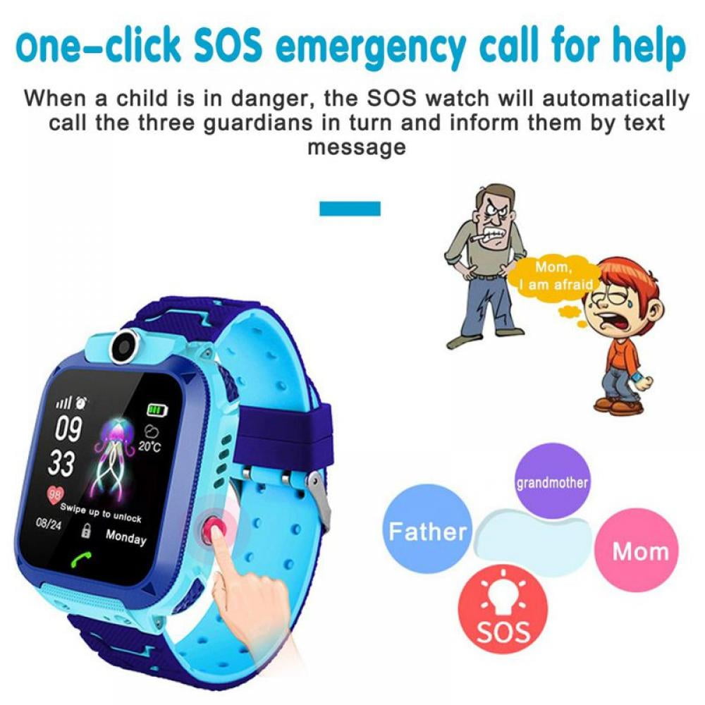 NO Kids Smart Watch IP67 Waterproof 1.44 inch Blue with Sports Band - Image 4