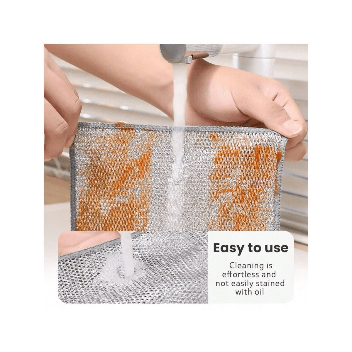Non-Scratch Steel Wire Dish Cloths, Quick Drying Wet & Dry Cleaning Rags, Multi-Purpose Kitchen Towels for Dishes, Cookware, Sinks and Stoves, 10-Pack - Image 2
